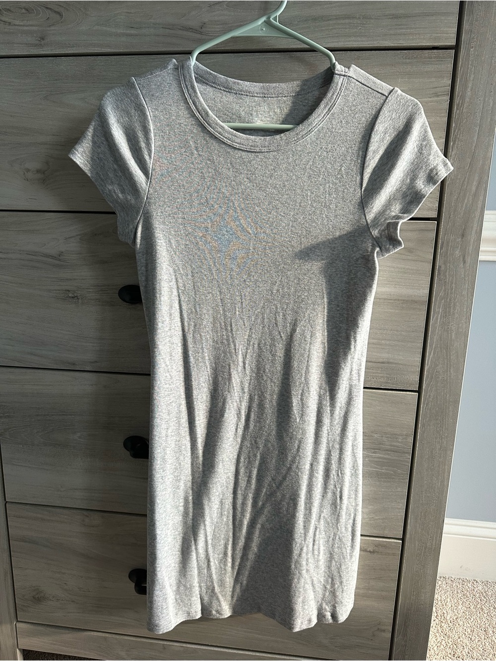American Eagle Outfitters Light Gray Short Sleeve T‑Shirt Dress